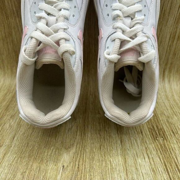 Women's Size 8.5 Youth 7 - Nike Air‎ Max 90 LTR White Sneakers Shoes CD6864-121 - Picture 5 of 9